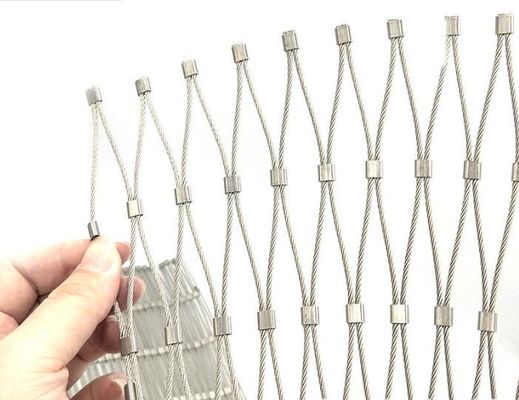 Сетка из нержавеющей стали 304, гибкая защитная сетка, декоративная сетка из проволочного каната с индивидуальным размером для балюстрад и вольеров зоопарков