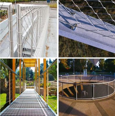 Сетка из нержавеющей стали 304/316 для канатной проволоки 30x30 мм для защиты вольеров