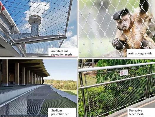 Сетка из нержавеющей стали 304/316 для канатной проволоки 30x30 мм для защиты вольеров