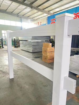 Белый 5ft x 8ft 4-Rail ПВХ лошадиный забор экологически чистый винил