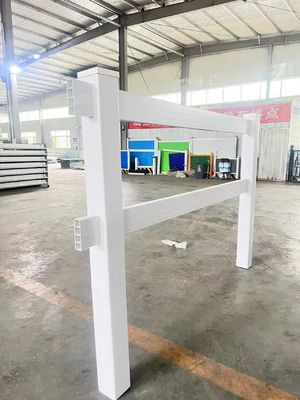 ПВХ забор для конюшни ASTM, 2 рейки, белый, серый