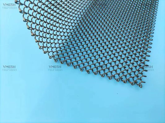 Подгонянный занавес металла звена цепи размера 6*6мм в сетке экрана камина дизайна пар