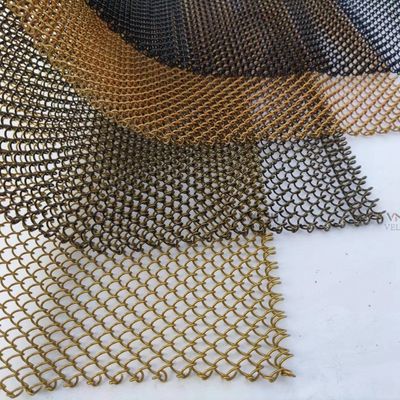 Цветная нержавеющая алюминиевая декоративная металлическая цепная сетка