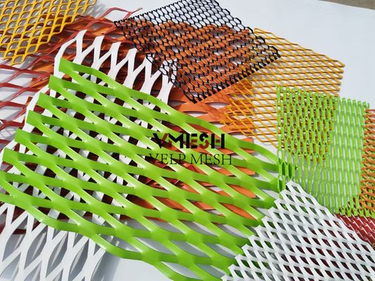 PVDF Алюминиевая расширенная металлическая сетка 5,5 мм 6,0 мм Стенная облицовка Вентилируемые фасады