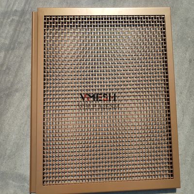 Порошковое покрытие Золотой цвет Архитектурная нержавеющая сталь Декоративная проволочная сетка занавес