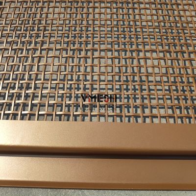 Порошковое покрытие Золотой цвет Архитектурная нержавеющая сталь Декоративная проволочная сетка занавес