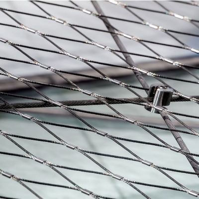 Flexible Stainless Steel Cable Mesh Diamond Opening 100*100 Rope Mesh Fence