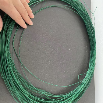 Painted Green Color Cut Iron Craft Floral Wire 40cm 22 Gauge For Florist Flower Stems