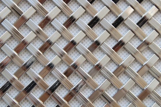 Antique Brass Flat Wire Stainless Steel Crimped Woven Mesh Decorative Woven Mesh Panels for Cabinet Door Inserts and Architectural Crimped Mesh Grilles