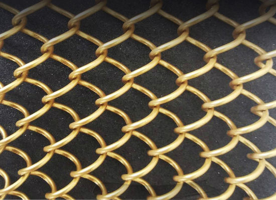Drapery ткани металла ячеистой сети экрана мухы звена цепи 1.5mm декоративный алюминиевый