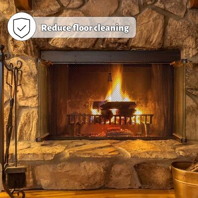 Металлический занавес в паре для безопасности камина